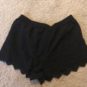 Scalloped shorts with hole detail